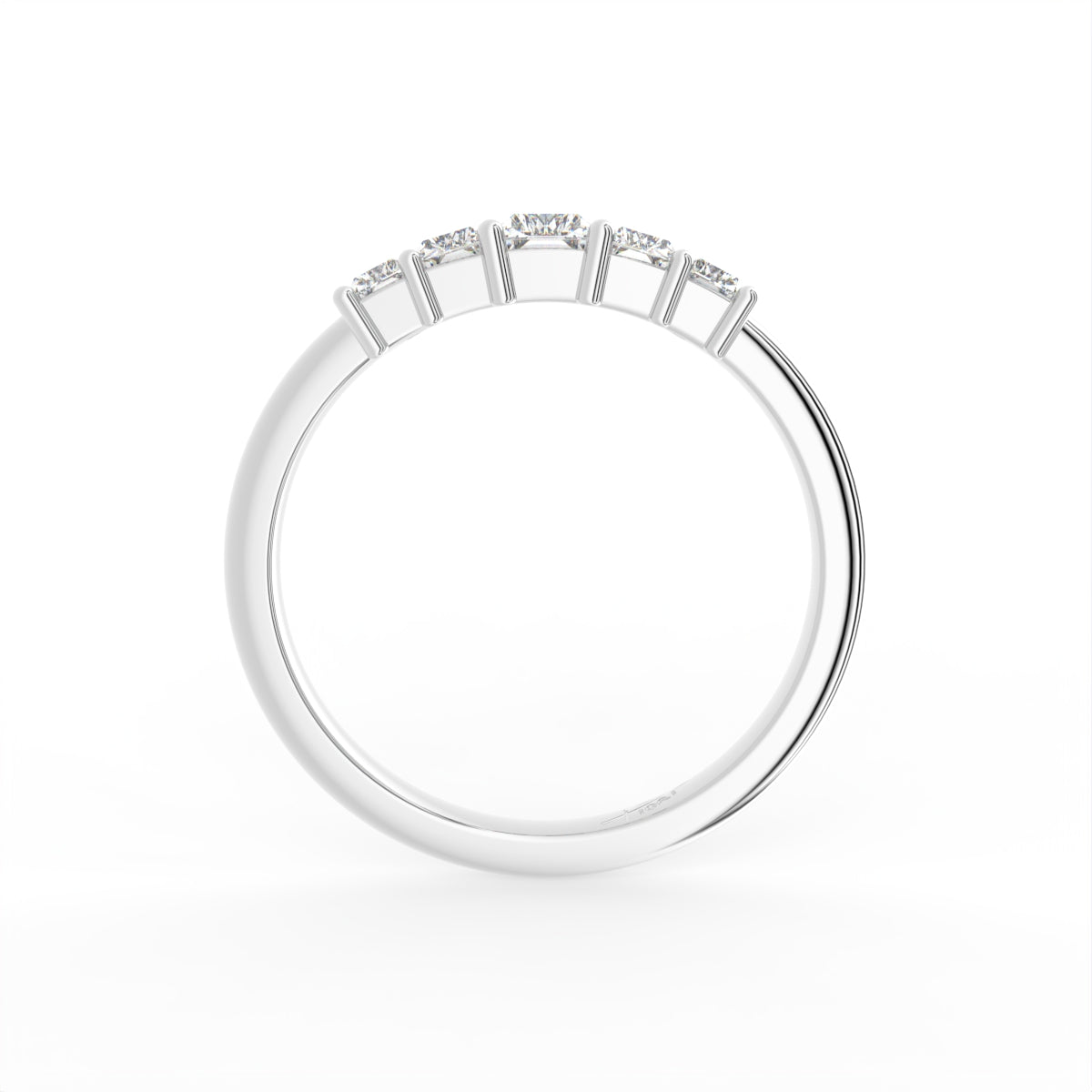 18K White Gold Baguette Cluster Diamond Ring — FRONT