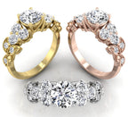 18K Bespoke Round Diamond Ring — 3 COLOR