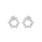 14K White Gold Pear Diamond Earrings — BACK