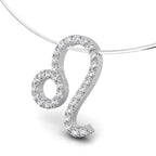 18K Zodiac Round Diamond Pendant — 3D VIEW