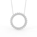 18K White Gold Geometric Marquise Diamond Pendant — FRONT