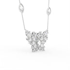 18K Butterfly Marquise Diamond Pendant — 3D VIEW
