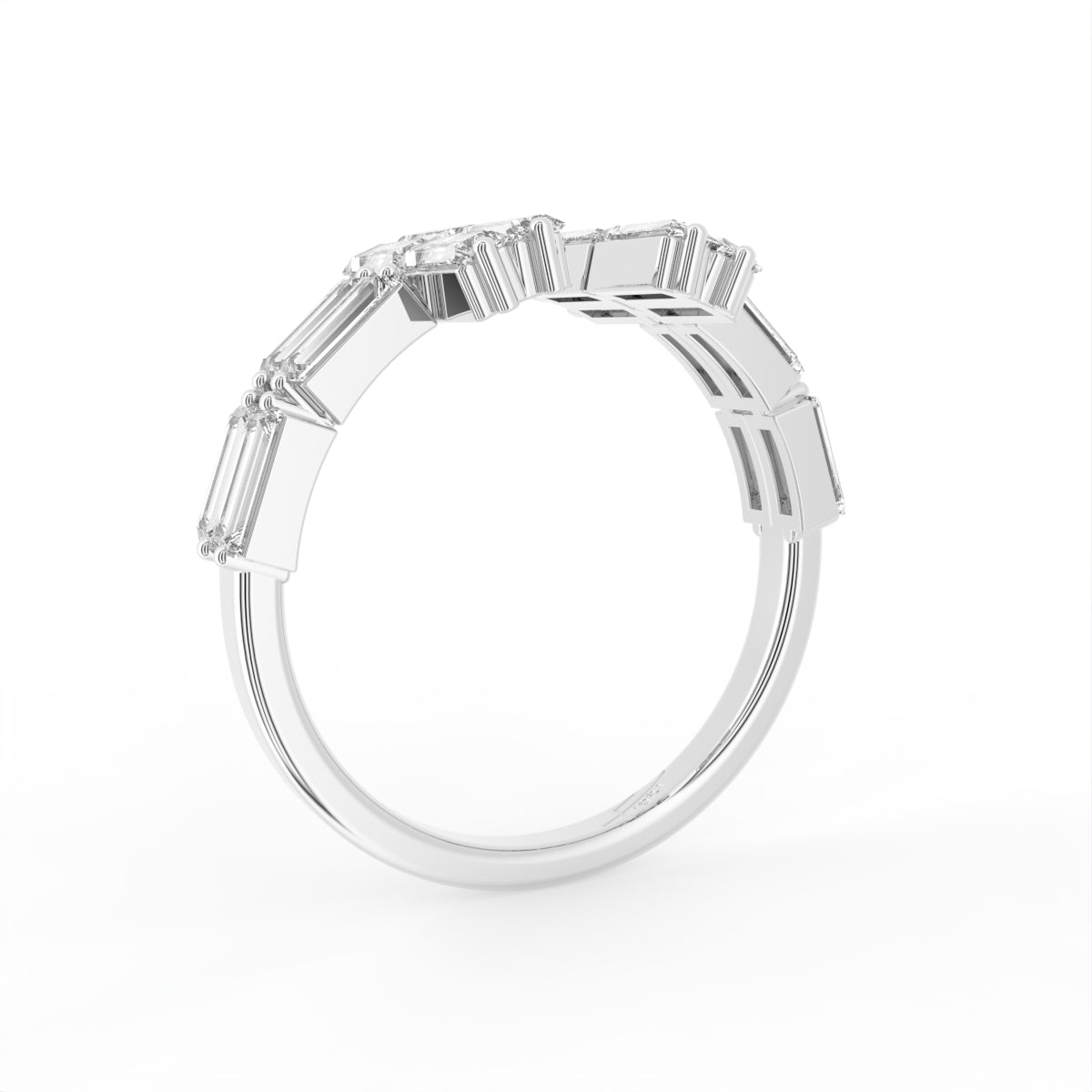 vimg:FJ2783|vimg:FJ2785|18K Baguette Diamond Ring — 3D VIEW