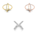 18K Crossover Diamond Ring — 3 COLOR