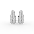 18K Chunky Pave Diamond Hoop Earrings — TOP
