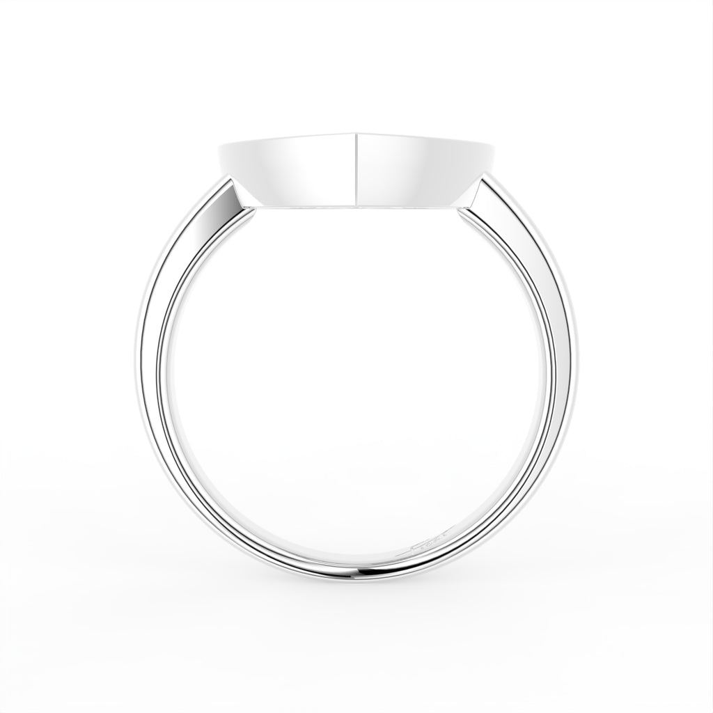 18K Yellow Gold Heart Round Diamond Ring — FRONT