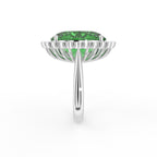 18K Halo Oval Diamond Ring — SIDE