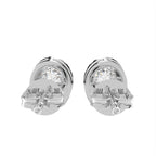 18K Round Halo Diamond Earrings — BACK