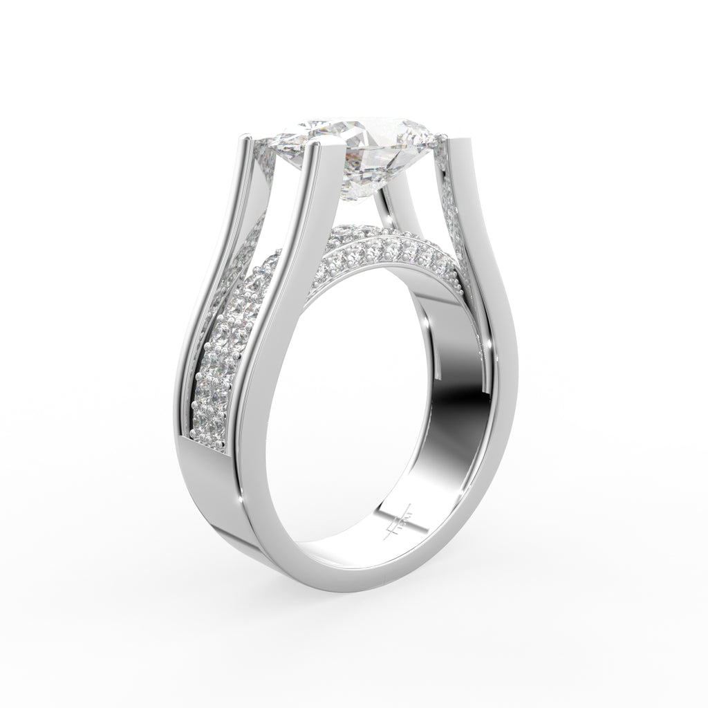 18K Solitaire Oval Diamond Ring — 3D VIEW