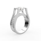 18K Solitaire Oval Diamond Ring — 3D VIEW
