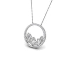 18K Bespoke Baguette Diamond Pendant — 3D VIEW