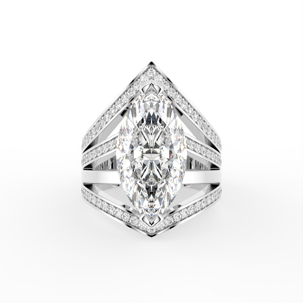 18K Bespoke Marquise Diamond Ring — TOP