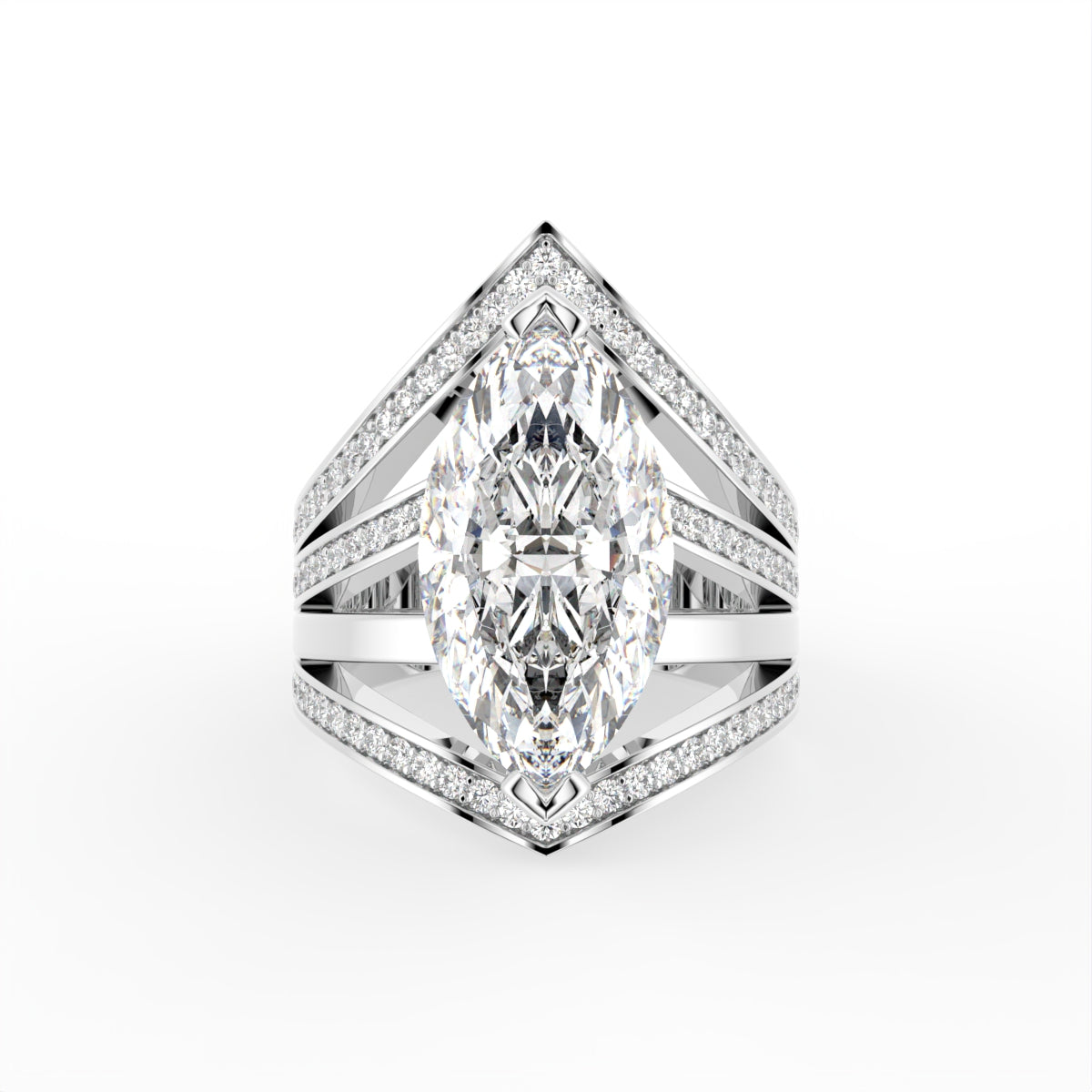 18K Bespoke Marquise Diamond Ring — TOP