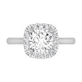 18K Halo Round Diamond Ring — TOP
