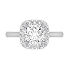 18K Halo Round Diamond Ring — TOP
