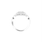 18K White Gold Halo Pear Diamond Ring — FRONT