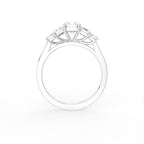 18K Bespoke Emerald-Cut Diamond Engagement Ring — FRONT