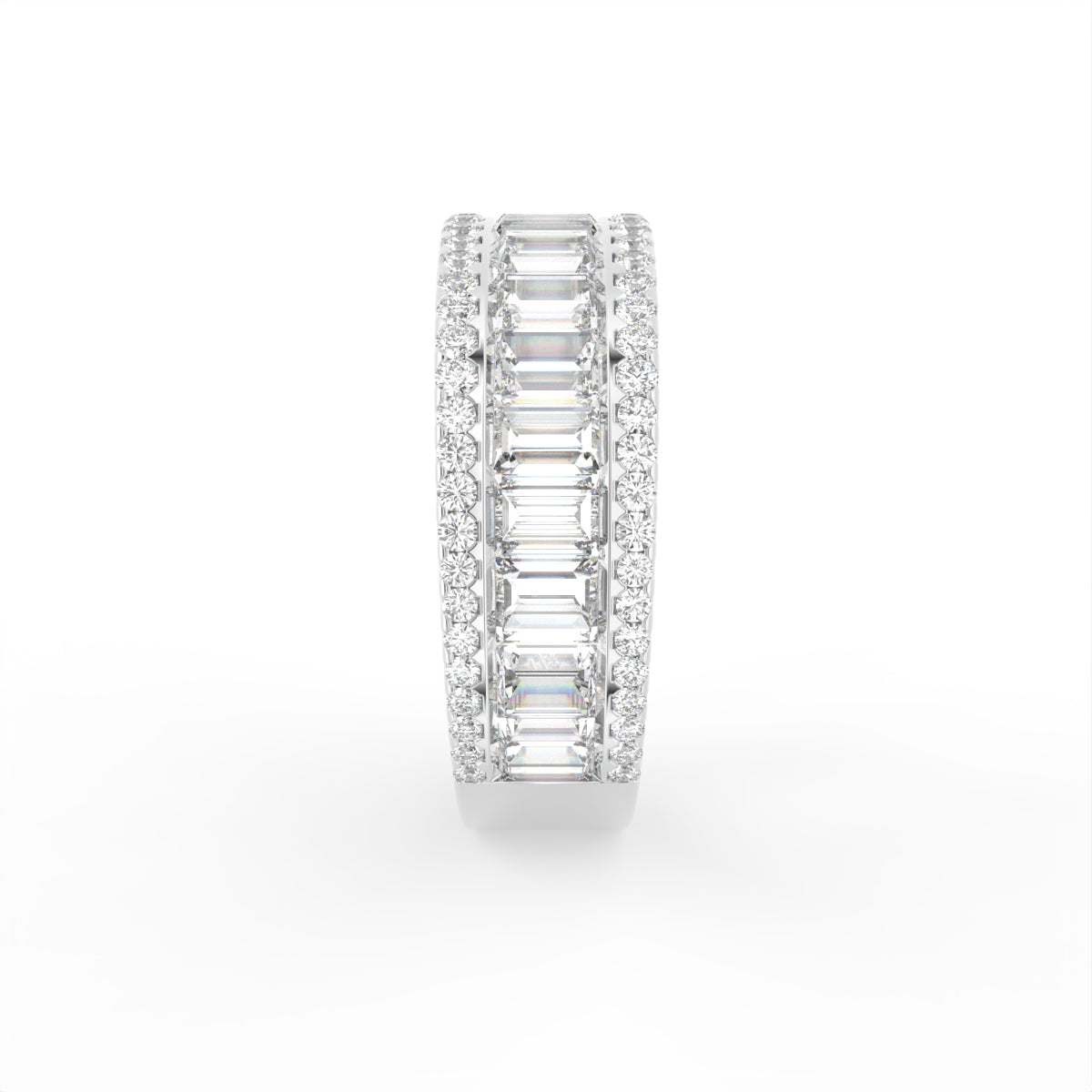 18K White Gold Eternity Baguette Diamond Ring — SIDE
