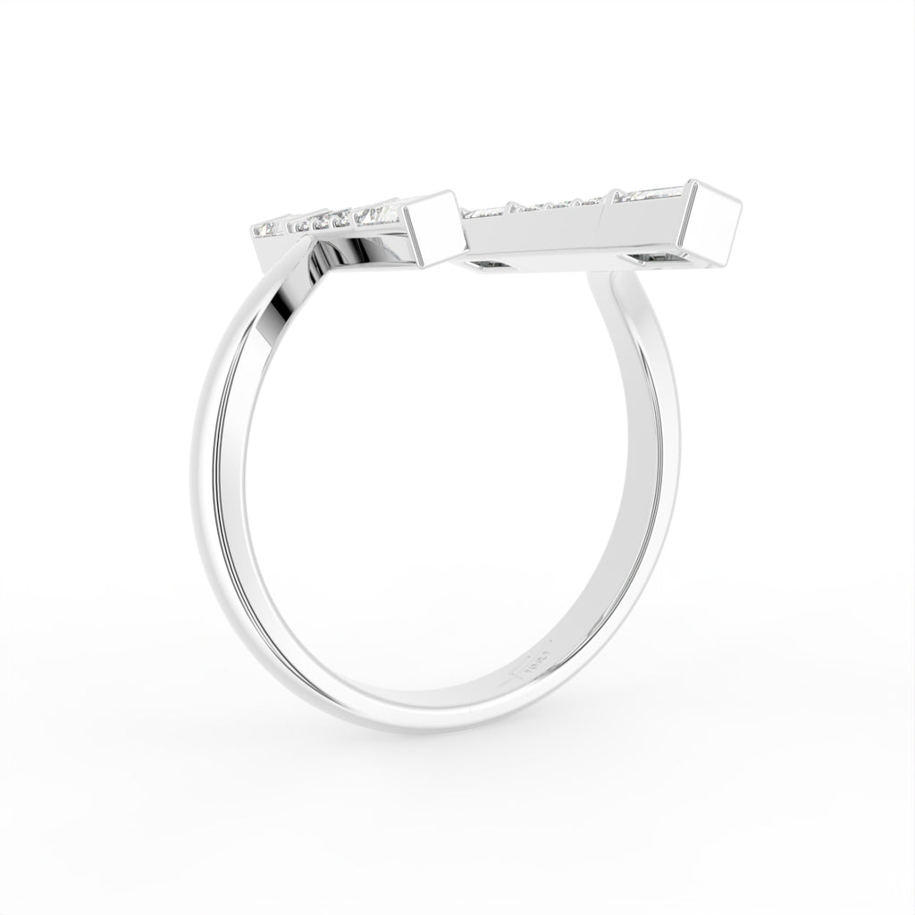 18K Bespoke Baguette Diamond Ring — 3D VIEW