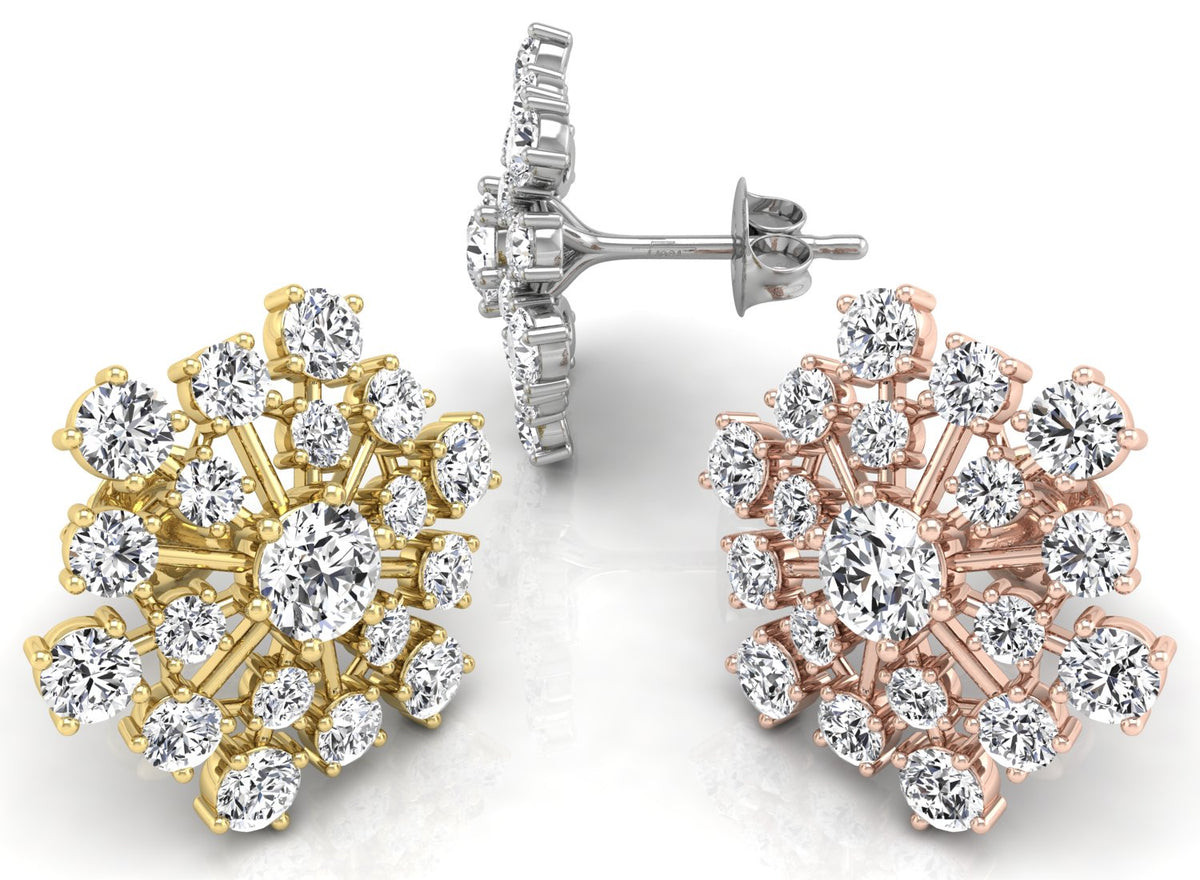 18K Bespoke Diamond Earrings — 3 COLOR