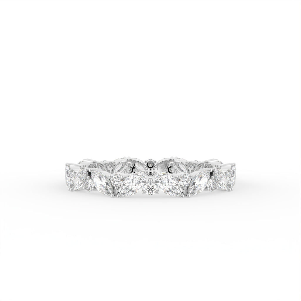 18K Full Eternity Round Diamond Ring — TOP