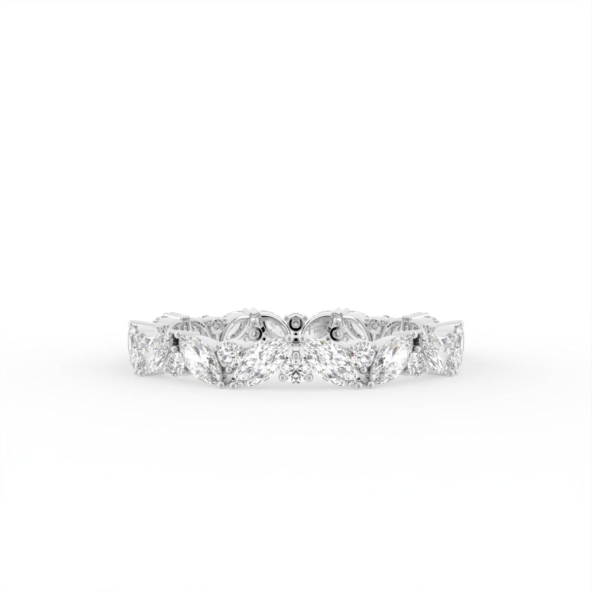 18K Full Eternity Round Diamond Ring — TOP