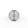 18K Bespoke Round Diamond Halo Ring — TOP