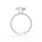 18K Halo Round Diamond Engagement Ring — FRONT