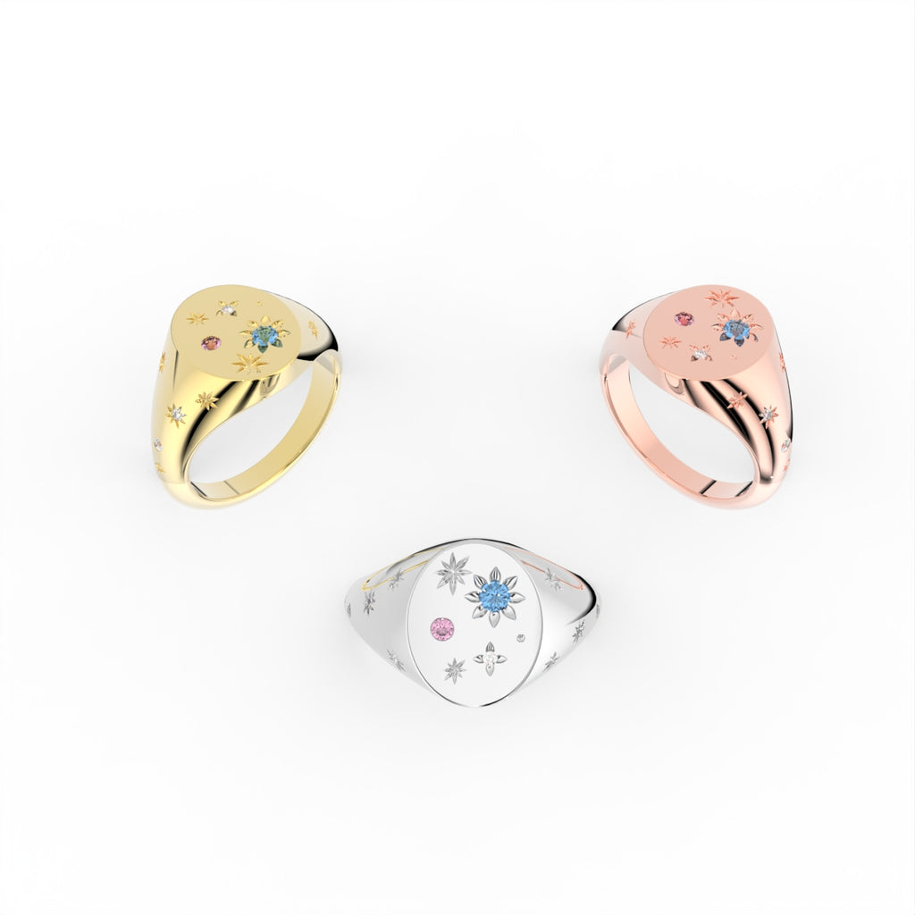 Sterling Silver Diamond Ring — 3 COLOR
