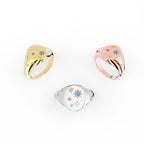 Sterling Silver Diamond Ring — 3 COLOR