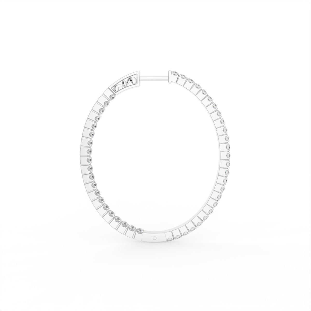 18K Diamond Hoop Earrings — SIDE VIEW