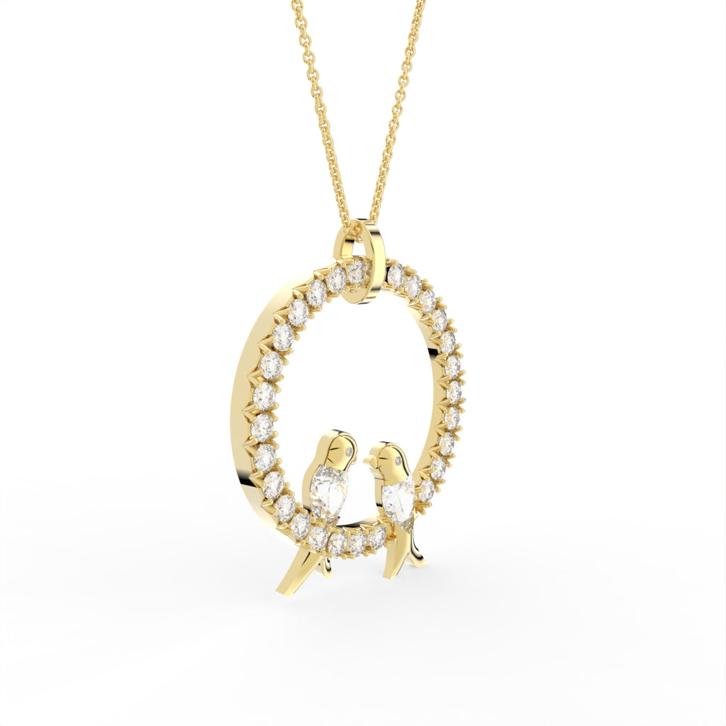 Sterling Silver Diamond Pendant — 3D / RIGHT