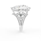18K Pear Diamond Twisted Band Ring — SIDE