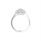 18K Halo Diamond Engagement Ring — SIDE
