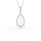 18K Pear Diamond Pendant — BACK