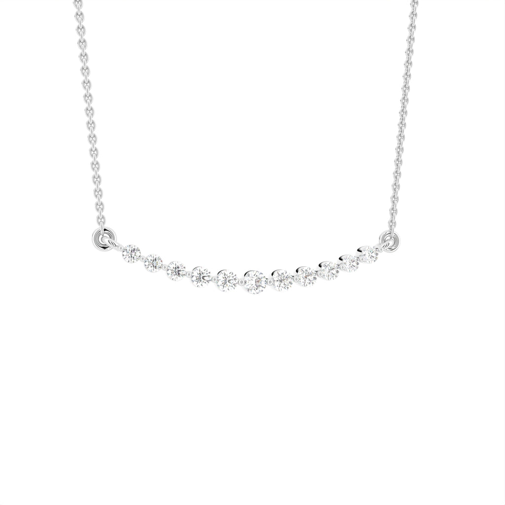 18K White Gold Geometric Round Diamond Pendant — 3D VIEW
