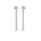 18K Round Pear Drop Diamond Earrings — BACK
