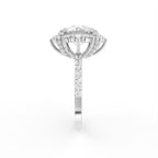 18K Solitaire Halo Round Diamond Ring — SIDE