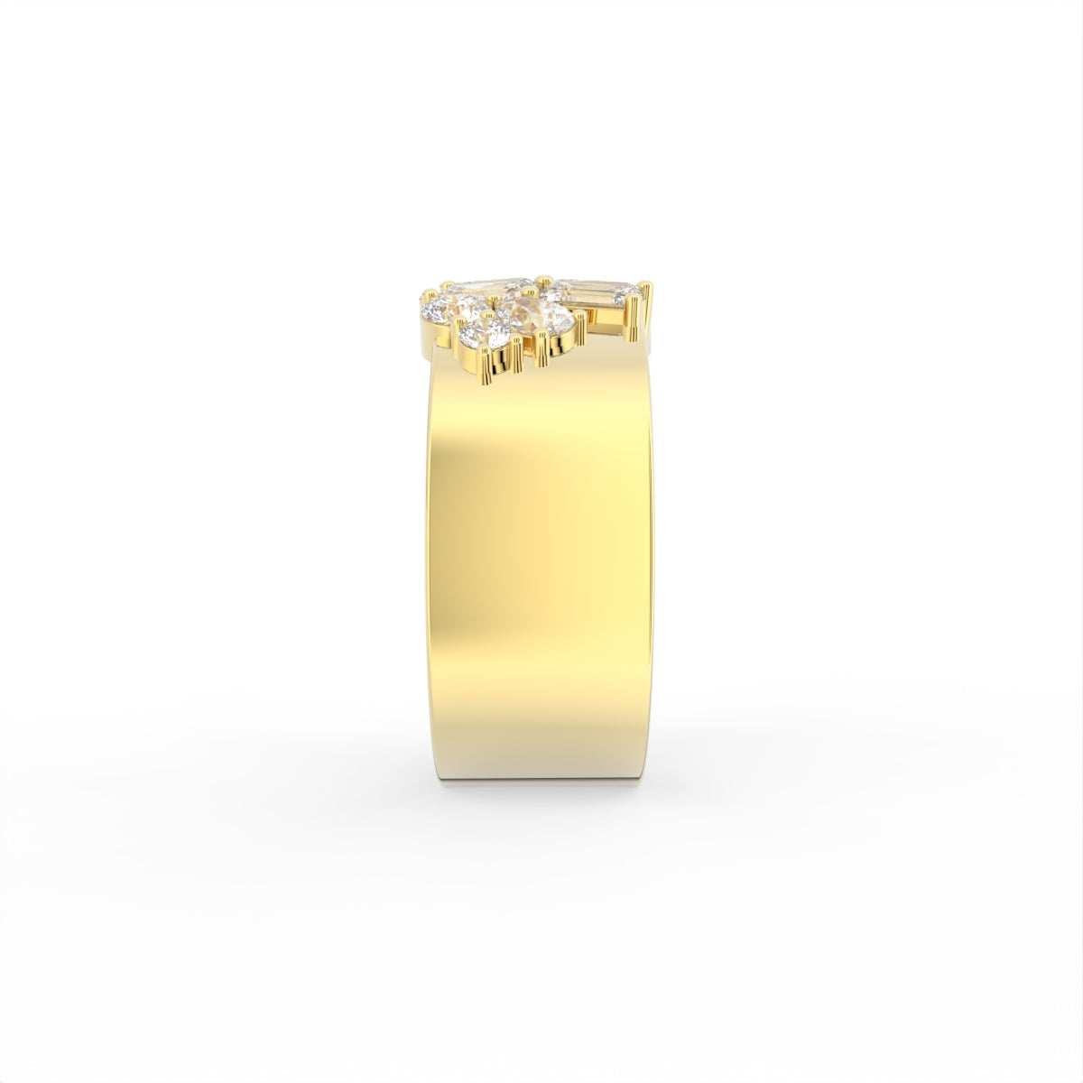 Sterling Silver Diamond Ring — 3D / RIGHT