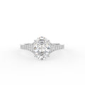 18K Solitaire Oval Diamond Engagement Ring — TOP