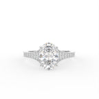 18K Solitaire Oval Diamond Engagement Ring — TOP