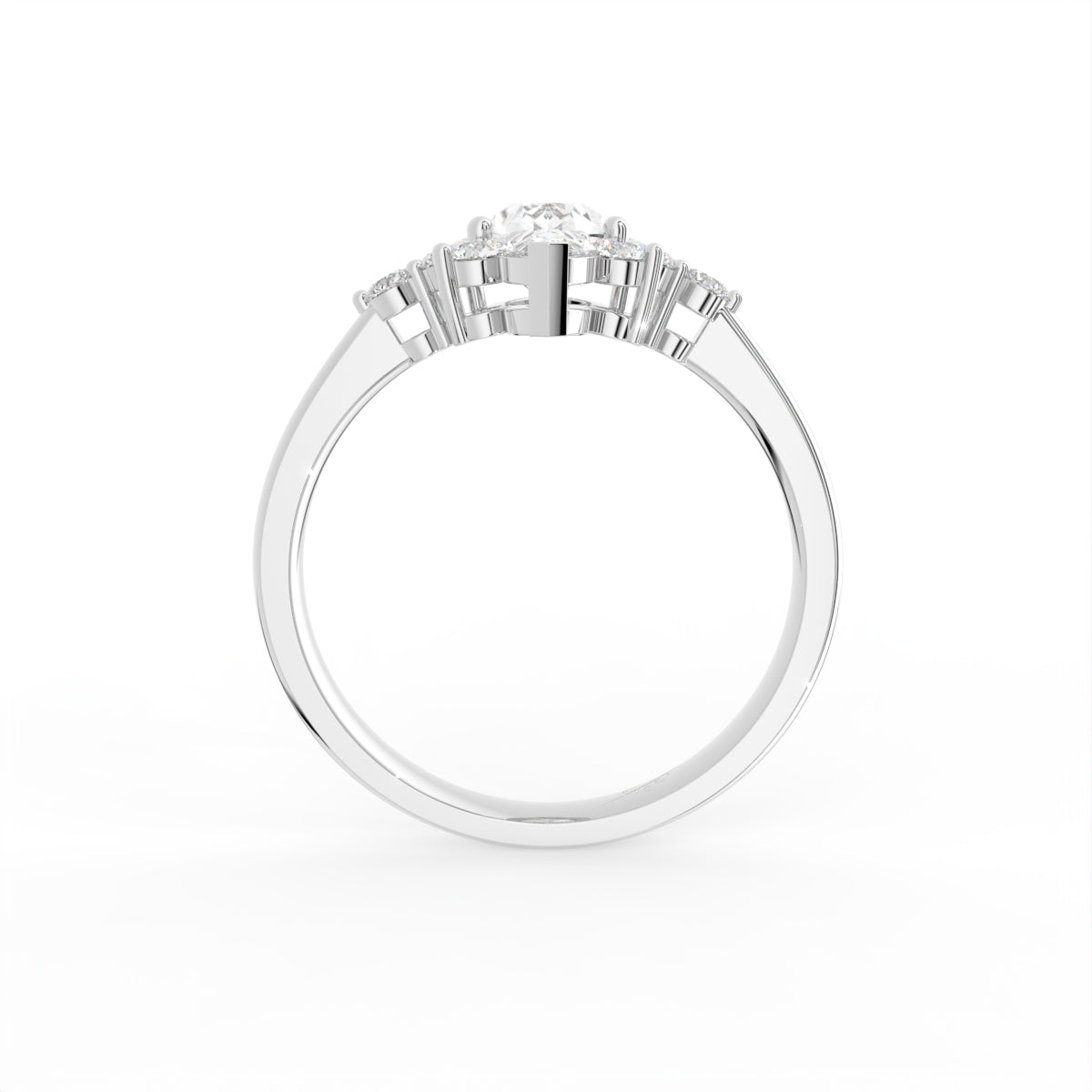 18K Yellow Gold Bespoke Pear Diamond Ring — FRONT