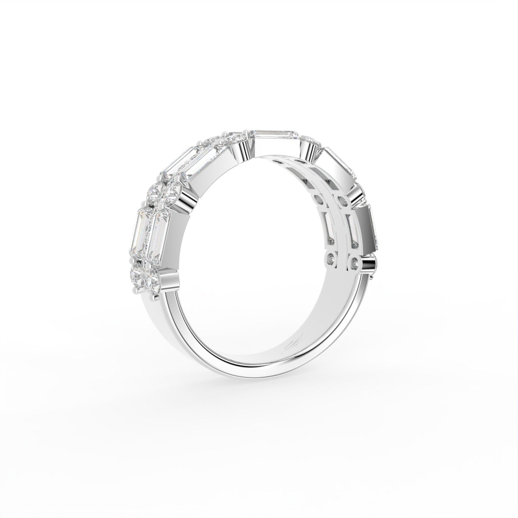 18K Half Eternity Diamond Ring — 3D VIEW