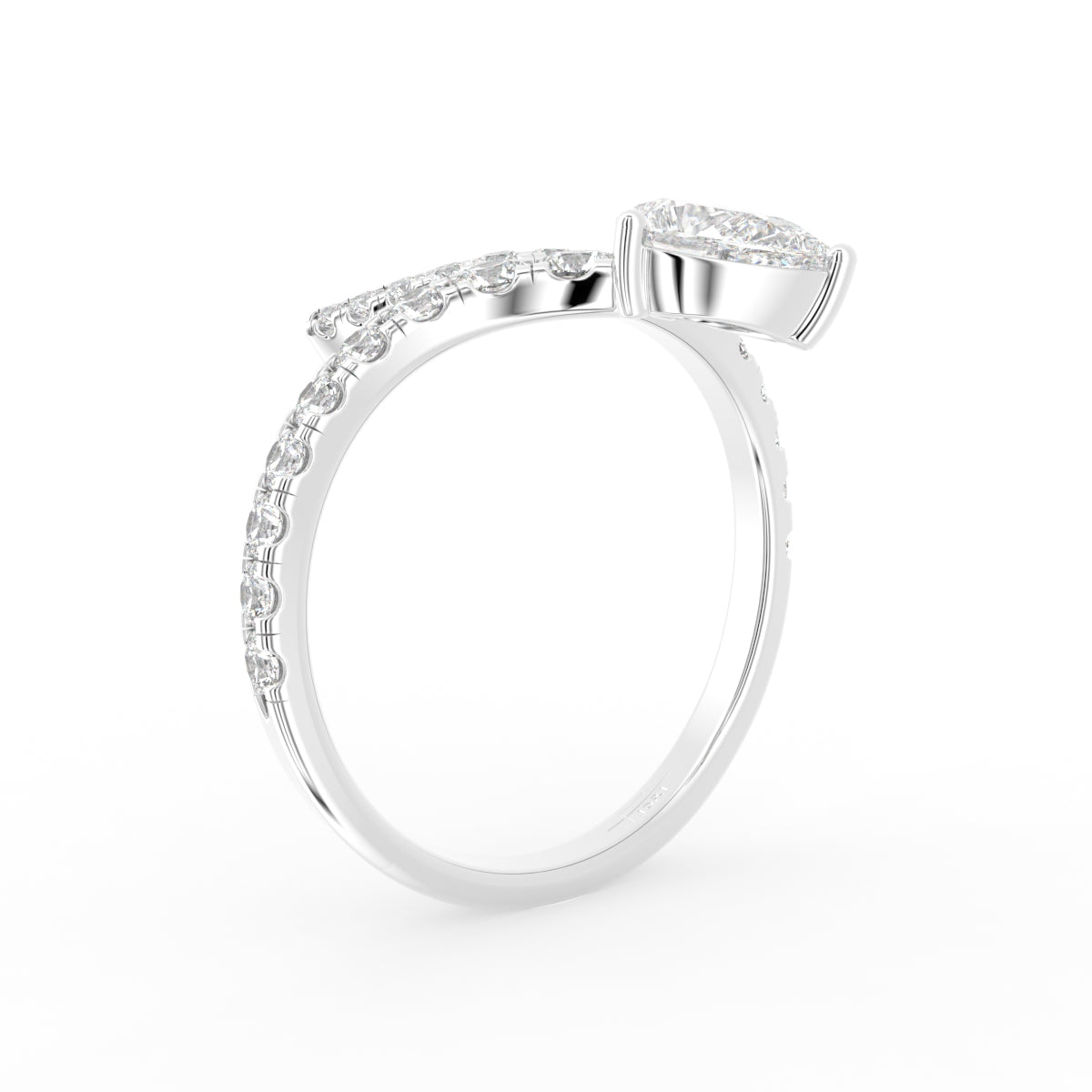 18K Pear Diamond Ring — 3D VIEW