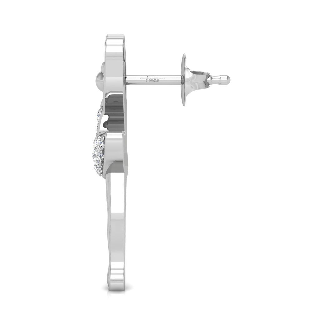 18K Dancing Lady Diamond Earrings — SIDE VIEW