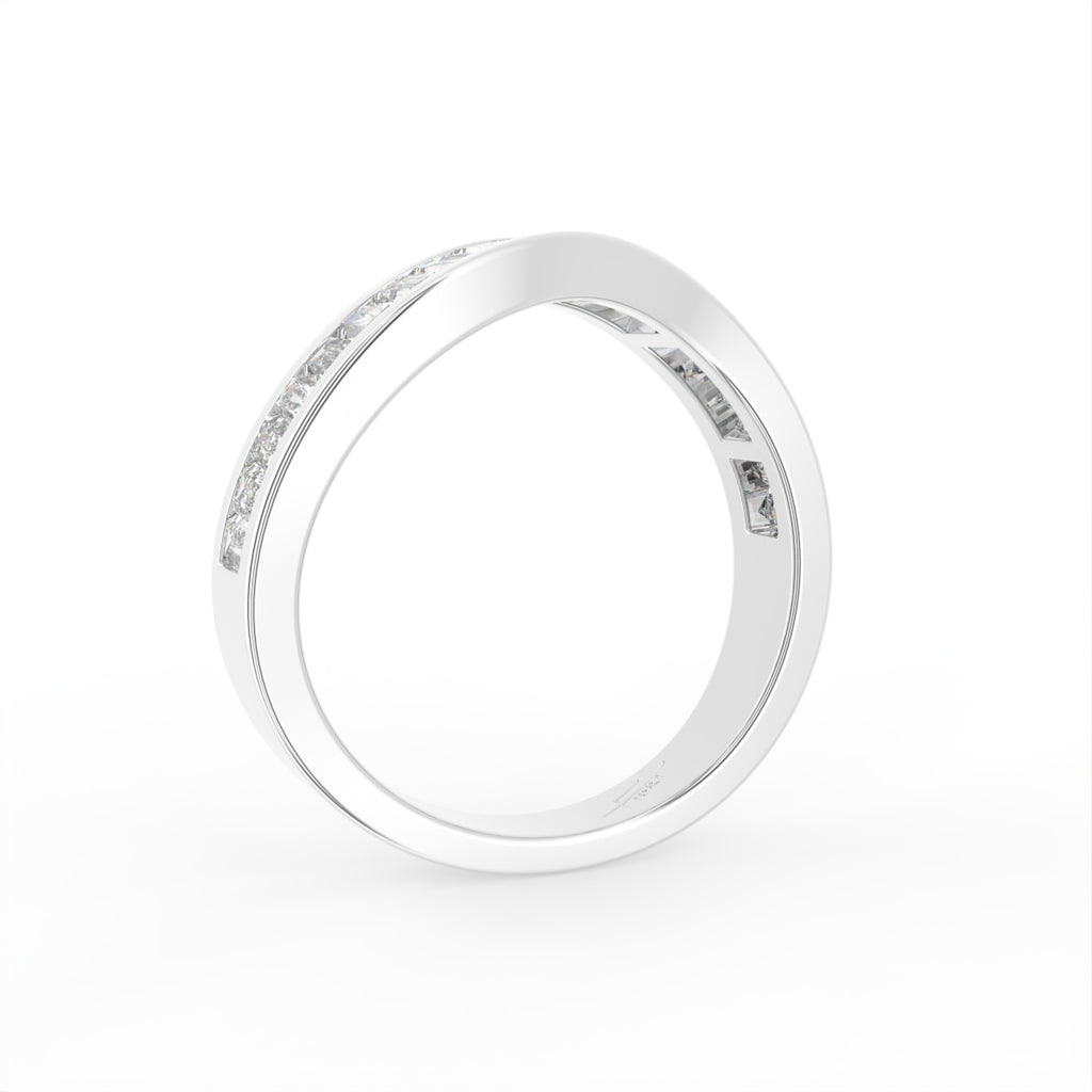 18K Yellow Gold Baguette Diamond Eternity Ring — 3D VIEW