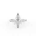 18K Yellow Gold Bespoke Pear Diamond Ring — TOP