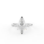 18K Yellow Gold Bespoke Pear Diamond Ring — TOP