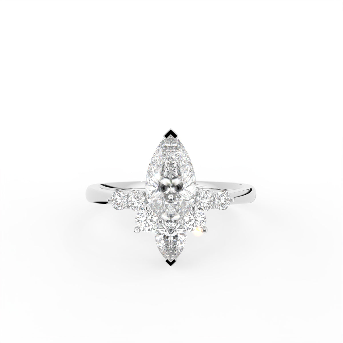 18K Yellow Gold Bespoke Pear Diamond Ring — TOP