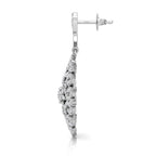 18K Floral Lab Grown Diamond Drop Earrings — SIDE VIEW